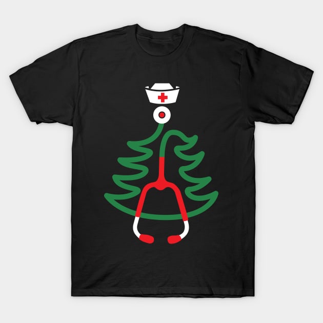 Funny Nurse pine stethoscope Christmas Gift T-Shirt by thuden1738